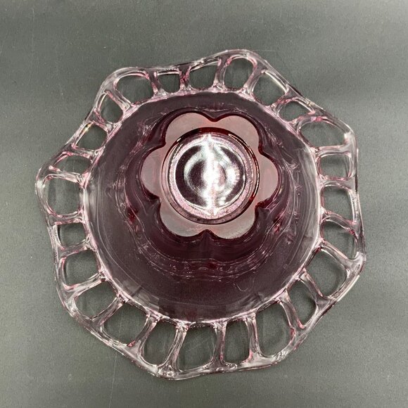Vintage 1940’s Duncan Miller Glass Cranberry (Flash) Console Bowl - Picture 9 of 9